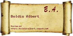 Boldis Albert névjegykártya